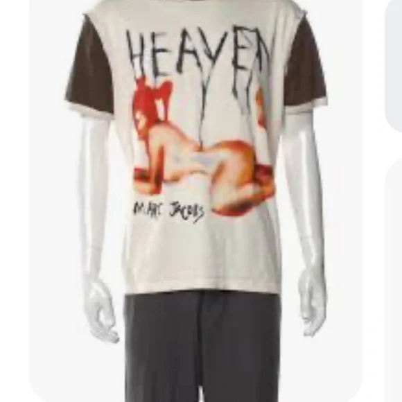 Marc Jacobs Heaven White and Brown Graphic Tee size S - Picture 2 of 2